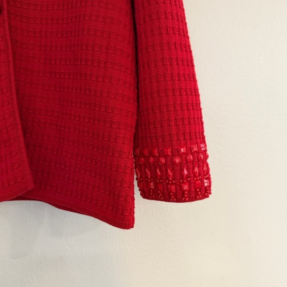 Ruby Rd. Bold Red Knit Cardigan - Picture 6 of 8
